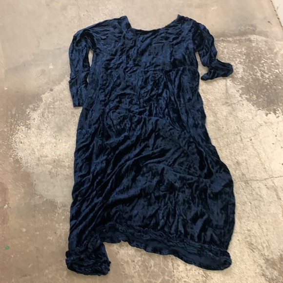 Vintage Le Chateau maxi Midnight Blue velvet Casual Dress - Picture 5 of 5